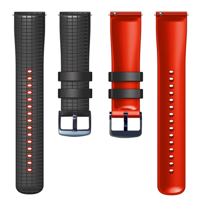 20mm Universal Mesh Two-Tone Silicone Watch Band(Black Red) - Smart Wear by PMC Jewellery | Online Shopping South Africa | PMC Jewellery