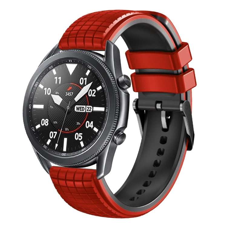 22mm Universal Mesh Two-Tone Silicone Watch Band(Red Black) - Smart Wear by PMC Jewellery | Online Shopping South Africa | PMC Jewellery