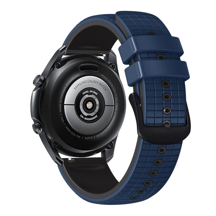 22mm Universal Mesh Two-Tone Silicone Watch Band(Dark Blue Black) - Smart Wear by PMC TechLife | Online Shopping South Africa | PMC TechLife