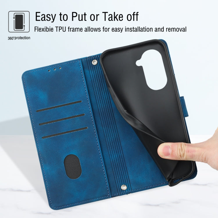 For Huawei nova 10 Skin-feel Embossed Leather Phone Case(Blue) - free shipping - PMC TechLife - Order now!