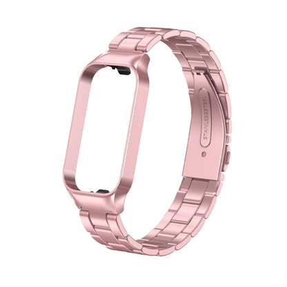 For Redmi Band 2 Three-bead Metal Watch Band(Rose Pink) - Smart Wear by PMC Jewellery | Online Shopping South Africa | PMC Jewellery