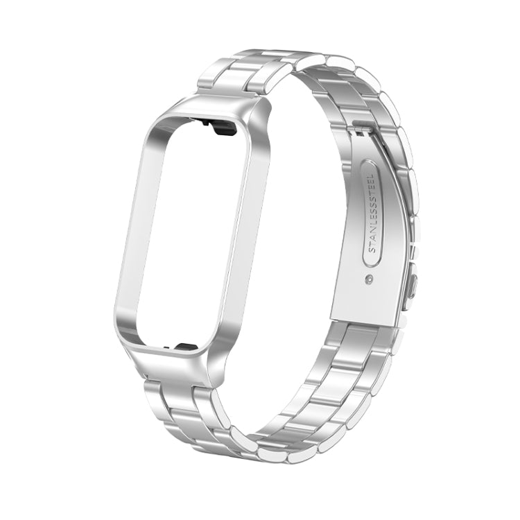 For Redmi Band 2 Three-bead Metal Watch Band(Silver) - Smart Wear by PMC TechLife | Online Shopping South Africa | PMC TechLife