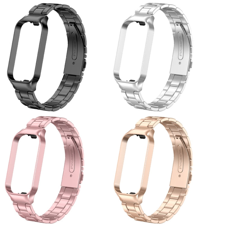 For Redmi Band 2 Three-bead Metal Watch Band(Silver) - Smart Wear by PMC TechLife | Online Shopping South Africa | PMC TechLife