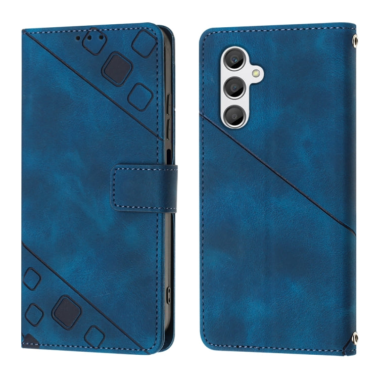 For Samsung Galaxy A24 4G Skin-feel Embossed Leather Phone Case(Blue) - free shipping - PMC TechLife - Order now!