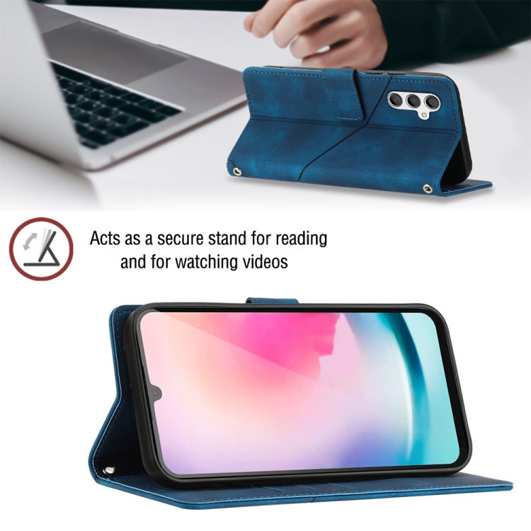 For Samsung Galaxy A24 4G Skin-feel Embossed Leather Phone Case(Blue) - free shipping - PMC TechLife - Order now!