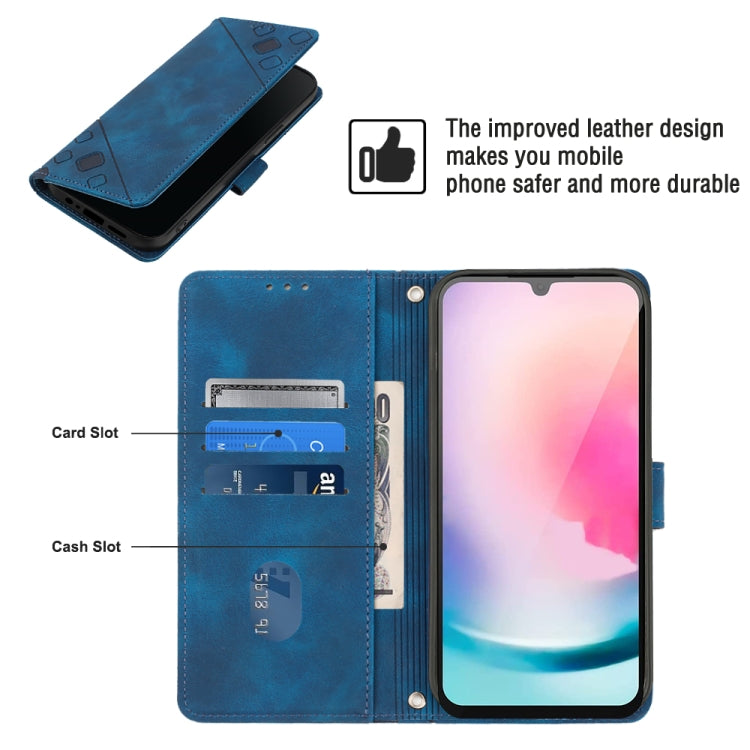 For Samsung Galaxy A24 4G Skin-feel Embossed Leather Phone Case(Blue) - free shipping - PMC TechLife - Order now!