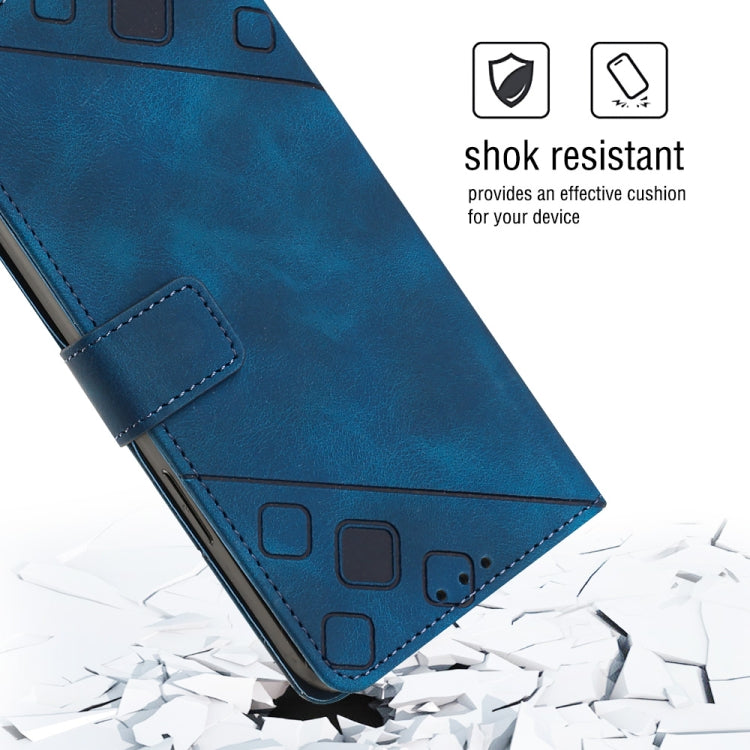 For Samsung Galaxy A24 4G Skin-feel Embossed Leather Phone Case(Blue) - free shipping - PMC TechLife - Order now!