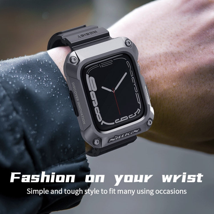 NILLKIN Ruidong Series Alloy + TPU Integrated Watch Band For Apple Watch Series 8&7 45mm(Black) - Watch Bands by NILLKIN | Online Shopping South Africa | PMC Jewellery | Buy Now Pay Later Mobicred