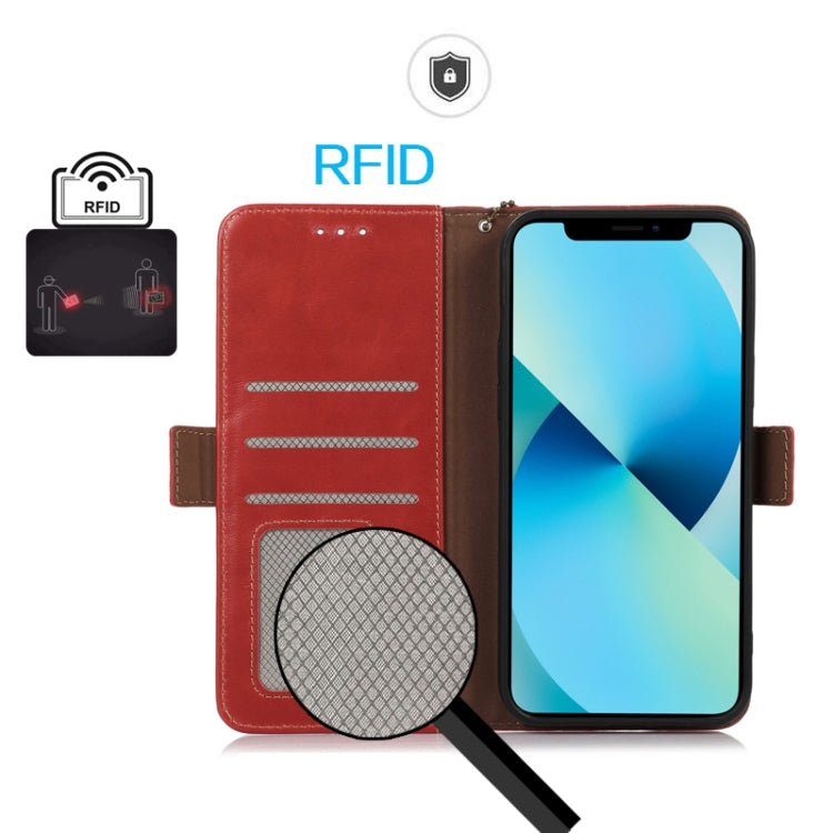 For Xiaomi Redmi Note 12 Turbo 5G Crazy Horse Top Layer Cowhide Leather Phone Case(Red) - Xiaomi Cases by PMC TechLife | Online Shopping South Africa | PMC TechLife