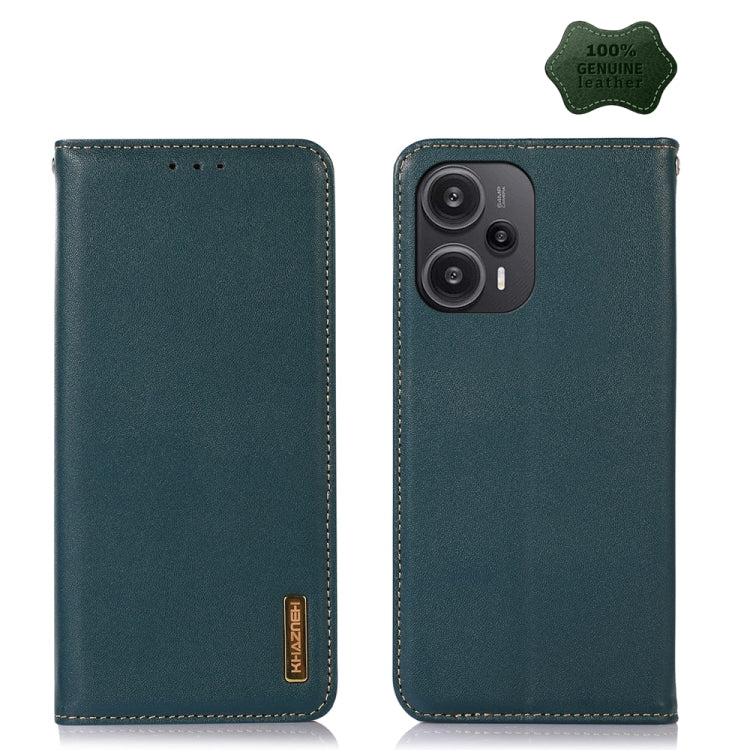 For Xiaomi Redmi Note 12 Turbo 5G KHAZNEH Nappa Top Layer Cowhide Leather Phone Case(Green) - Xiaomi Cases by PMC Jewellery | Online Shopping South Africa | PMC Jewellery