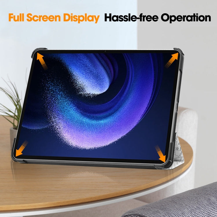 For Xiaomi Pad 6 / 6 Pro Custer Painted 3-Fold Stand Leather Smart Tablet Case(Retro Eiffel Tower) - free shipping - PMC TechLife - Order now!