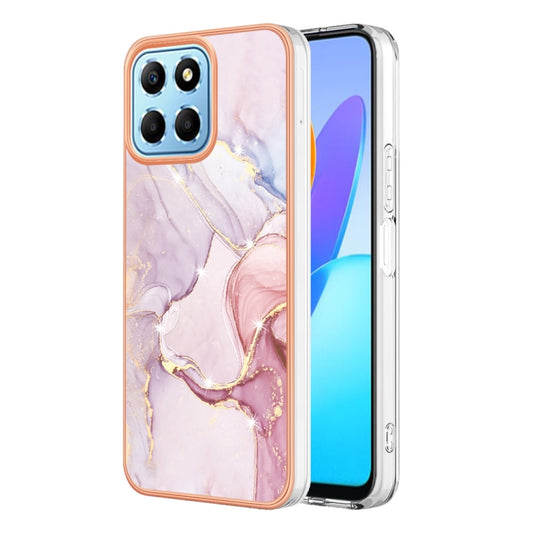 For Honor X8 5G Electroplating Marble Dual-side IMD Phone Case(Rose Gold 005) - Honor Cases by PMC Jewellery | Online Shopping South Africa | PMC Jewellery