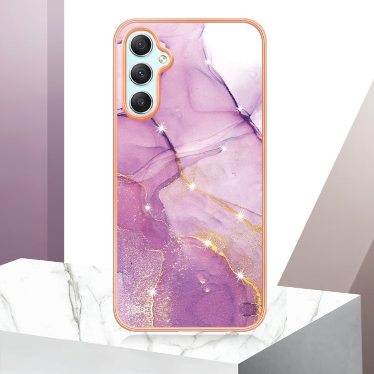 For Samsung Galaxy A24 Electroplating Marble Dual-side IMD Phone Case(Purple 001) - free shipping - PMC TechLife - Order now!