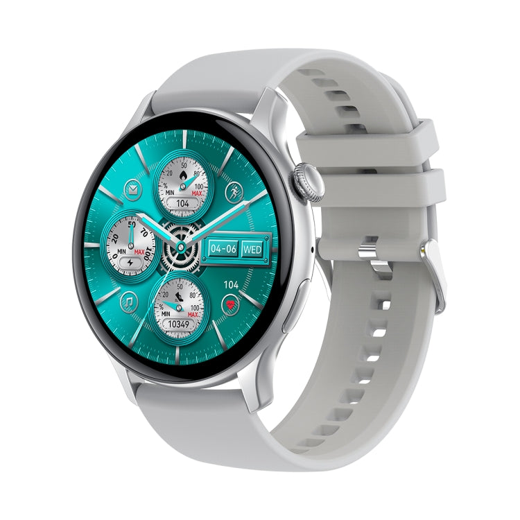 HK85 1.43 inch Smart Silicone Strap Watch Supports Bluetooth Call/Blood Oxygen Monitoring(Silver) - Smart Wear by PMC Jewellery | Online Shopping South Africa | PMC Jewellery