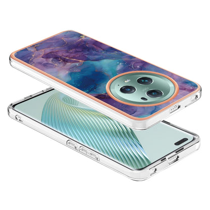 For Honor Magic5 Pro Electroplating Marble Dual-side IMD Phone Case(Purple 016) - Honor Cases by PMC Jewellery | Online Shopping South Africa | PMC Jewellery