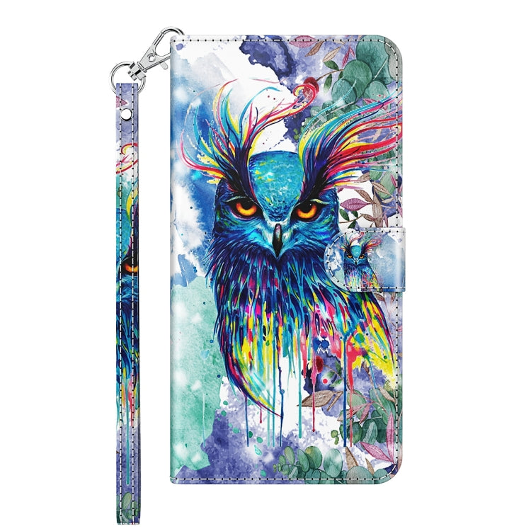 For Xiaomi Redmi Note 12 4G Global 3D Painting Pattern Flip Leather Phone Case(Watercolor Owl) - free shipping - PMC TechLife - Order now!