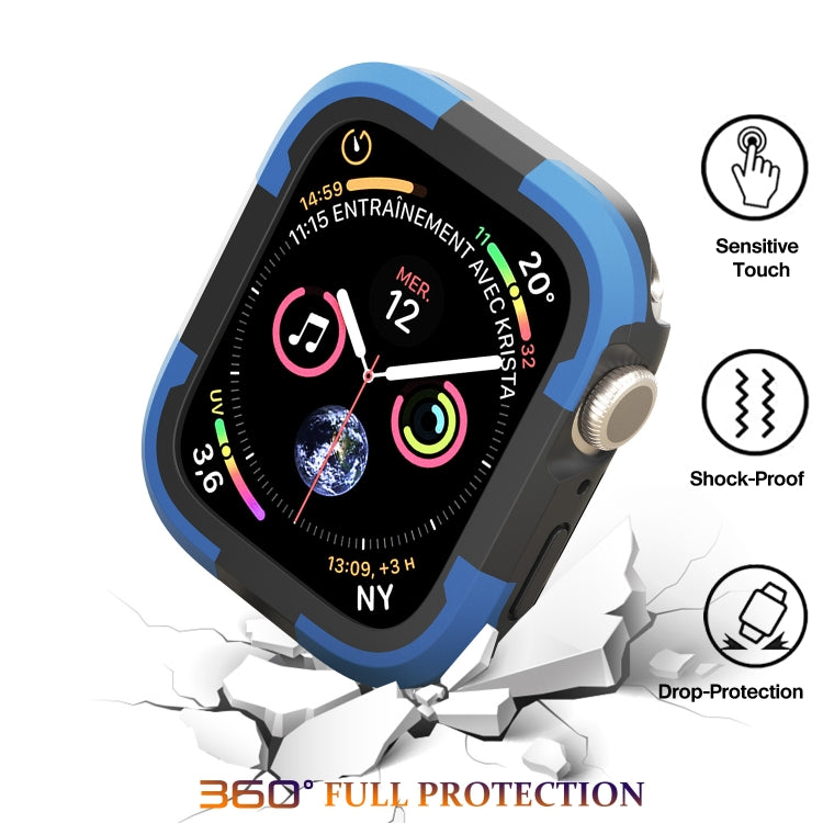 For Apple Watch Series 8 & 7 41mm Armor Frame Watch Case(Blue) - Smart Wear by PMC TechLife | Online Shopping South Africa | PMC TechLife