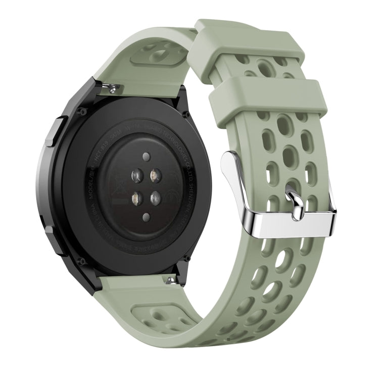 For Huawei Watch GT 2e Solid Color Round Hole Silicone Watch Band(Green) - Smart Wear by PMC Jewellery | Online Shopping South Africa | PMC Jewellery