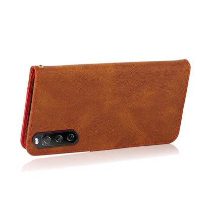 For Sony Xperia 10 V 2023 Dual-color Stitching Leather Phone Case(Brown Red) - Sony Cases by PMC Jewellery | Online Shopping South Africa | PMC Jewellery