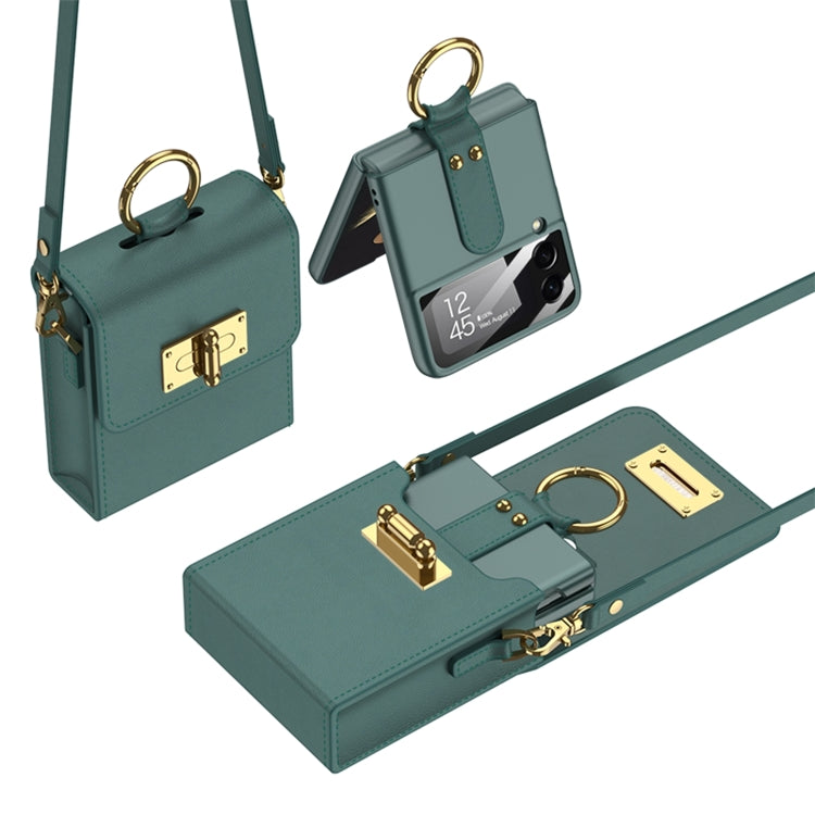 GKK Mini Backpack Plain Phone Bag + Phone Case with Ring For Samsung Galaxy Z Flip4 5G(Forest Green) - free shipping - PMC TechLife - Order now!
