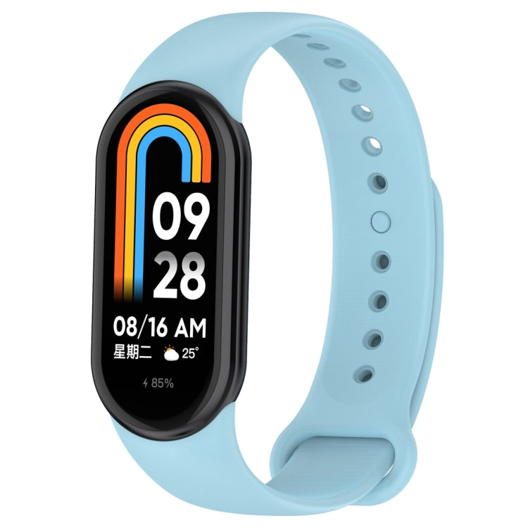 For Xiaomi Mi Band 8 Solid Color Silicone Plug Replacement Watch Band(Blue) - Smart Wear by PMC Jewellery | Online Shopping South Africa | PMC Jewellery