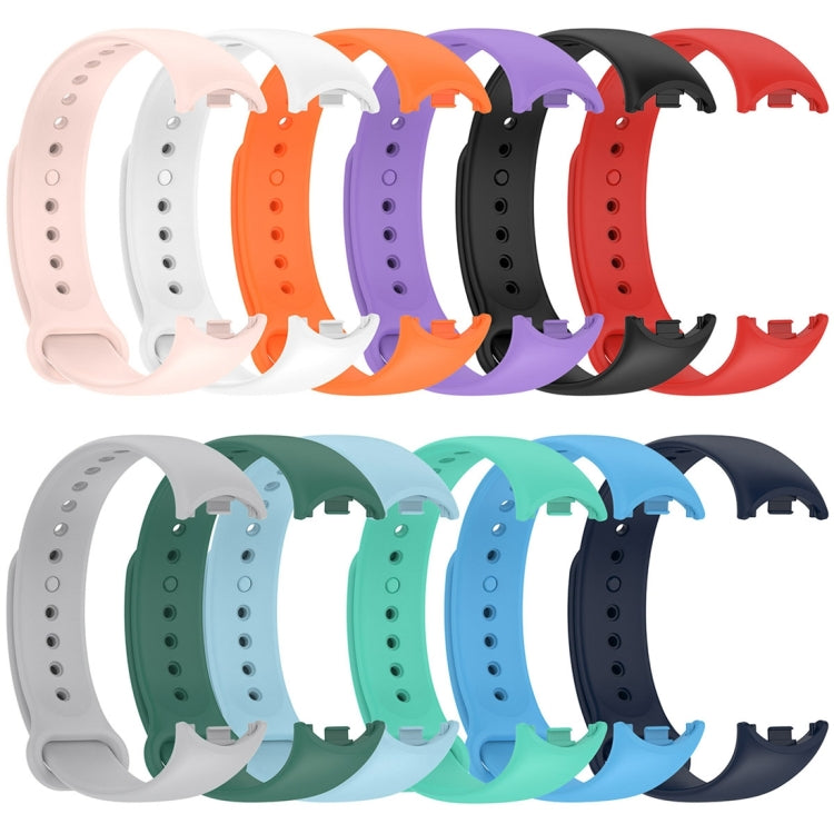 For Xiaomi Mi Band 8 Solid Color Silicone Plug Replacement Watch Band(Pink) - Smart Wear by PMC TechLife | Online Shopping South Africa | PMC TechLife