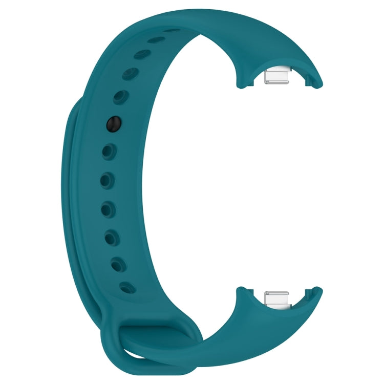 For Xiaomi Mi Band 8 Solid Color Stainless Steel Plug Replacement Watch Band (Navy Blue) - Watch Bands by PMC TechLife | Online Shopping South Africa | PMC TechLife