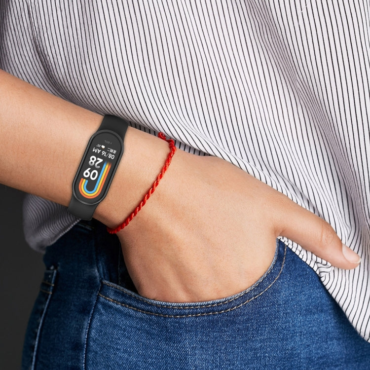 For Xiaomi Mi Band 8 Solid Color Stainless Steel Plug Replacement Watch Band (Starlight) - Watch Bands by PMC TechLife | Online Shopping South Africa | PMC TechLife
