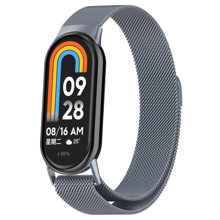 For Xiaomi Mi Band 8 Milanese Metal Watch Band(Space Grey) - Smart Wear by PMC Jewellery | Online Shopping South Africa | PMC Jewellery