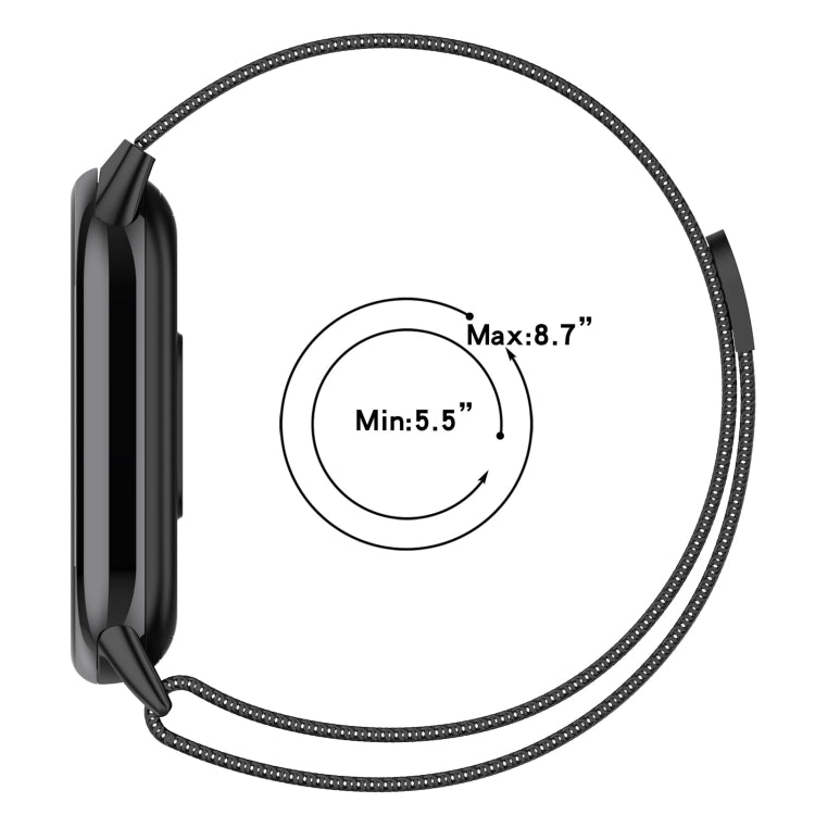 For Xiaomi Mi Band 8 Milanese Metal Watch Band(Black) - Smart Wear by PMC TechLife | Online Shopping South Africa | PMC TechLife
