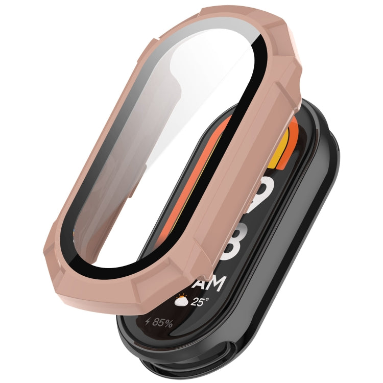For Xiaomi Mi Band 8 PC + Tempered Glass Integrated Protective Watch Case(Pink) - Smart Wear by PMC TechLife | Online Shopping South Africa | PMC TechLife