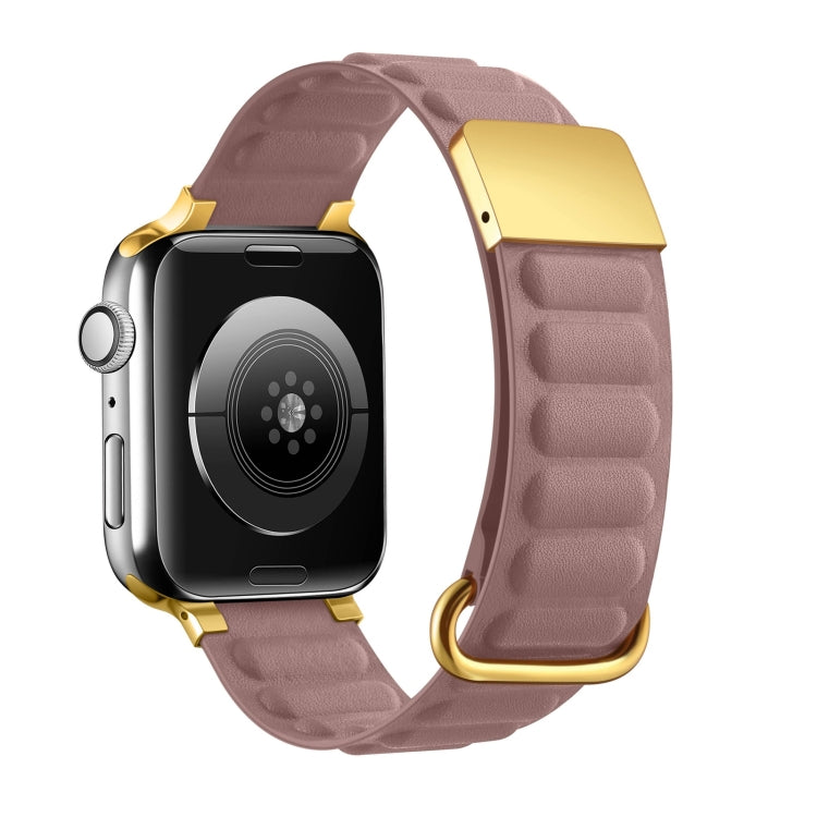 Magnetic Reverse Buckle Watch Band For Apple Watch Series 8&7 41mm(Rose Gold) - Smart Wear by PMC Jewellery | Online Shopping South Africa | PMC Jewellery