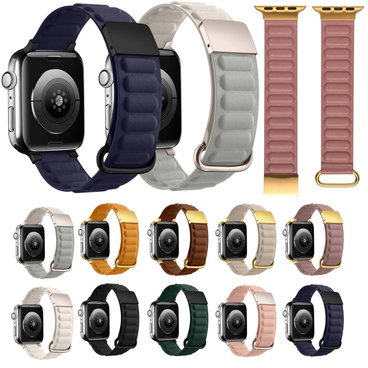 Magnetic Reverse Buckle Watch Band For Apple Watch Series 8&7 41mm(Orange) - Smart Wear by PMC TechLife | Online Shopping South Africa | PMC TechLife
