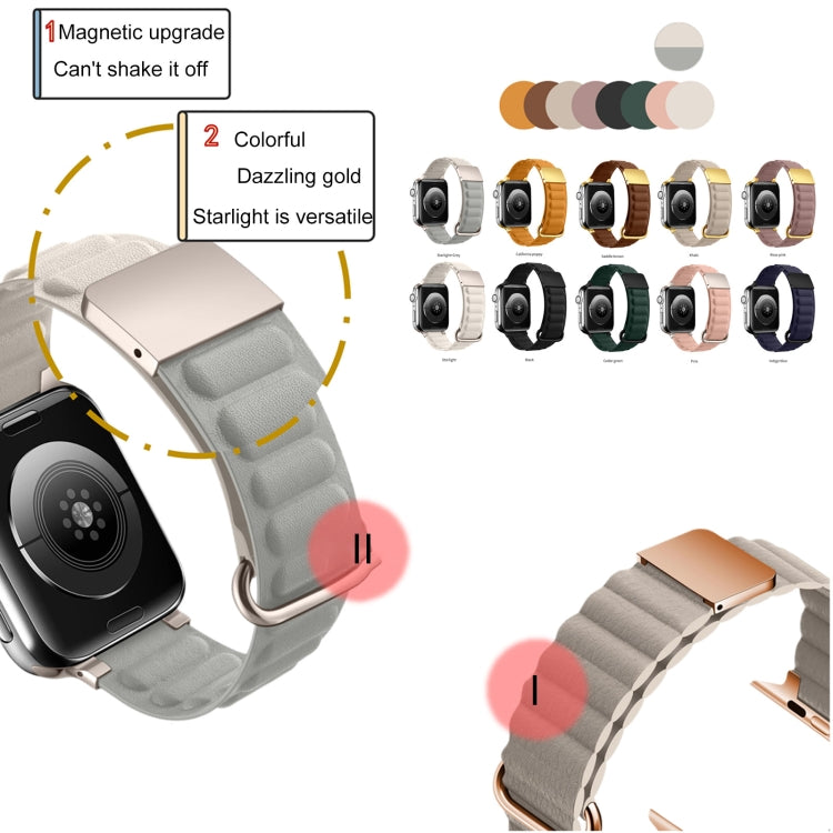 Magnetic Reverse Buckle Watch Band For Apple Watch Series 8&7 41mm(Pink) - Smart Wear by PMC TechLife | Online Shopping South Africa | PMC TechLife
