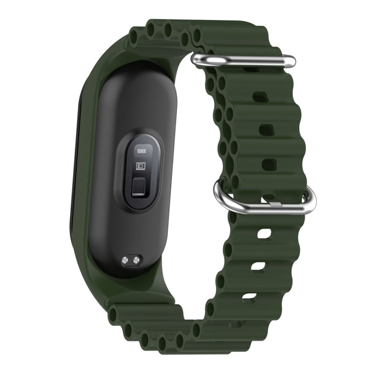 For Xiaomi Mi Band 7 / 6 / 5 / 4 / 3 Solid Color Marine Silicone Breathable Watch Band(Green) - Smart Wear by PMC Jewellery | Online Shopping South Africa | PMC Jewellery