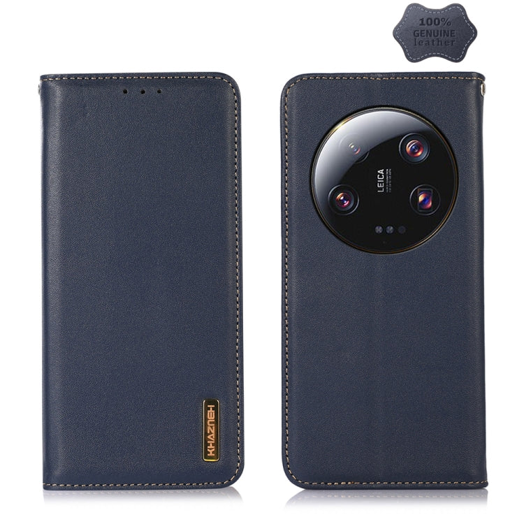 For Xiaomi 13 Ultra KHAZNEH Nappa Top Layer Cowhide Leather Phone Case(Blue) - 13 Ultra Cases by PMC TechLife | Online Shopping South Africa | PMC TechLife