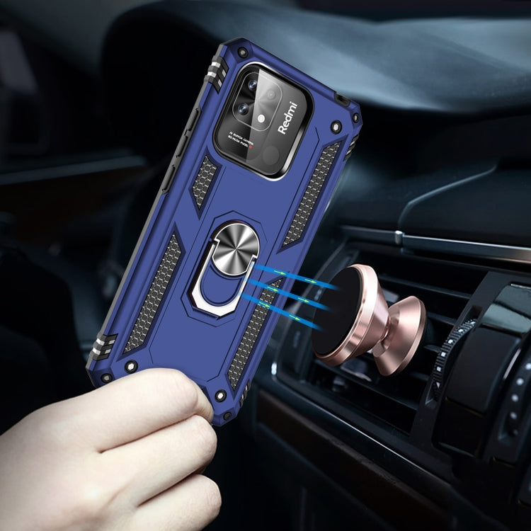 For Xiaomi Redmi 12C / 11A Shockproof TPU + PC Phone Case with Holder(Blue) - free shipping - PMC TechLife - Order now!