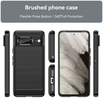 For Google Pixel 8 Carbon Fiber Brushed Texture TPU Case(Black) - Google Cases by PMC Jewellery | Online Shopping South Africa | PMC Jewellery