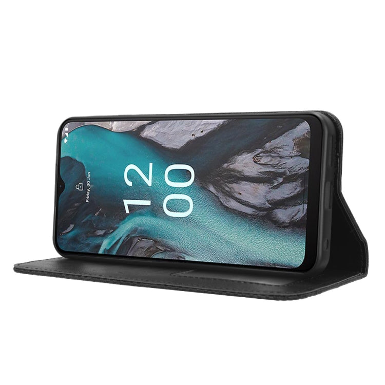 For Nokia C22 Magnetic Buckle Retro Texture Leather Phone Case(Black) - free shipping - PMC TechLife - Order now!