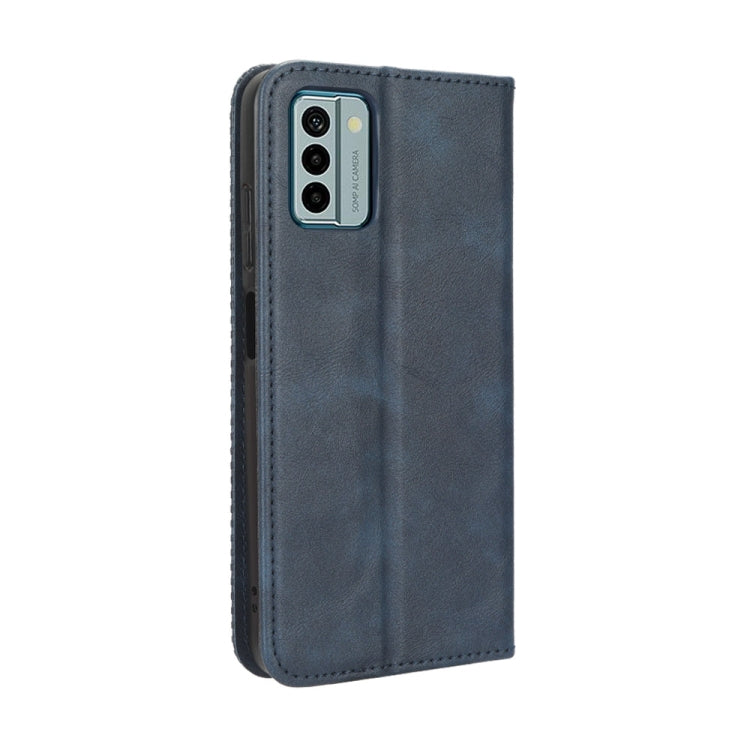 For Nokia G22 4G Magnetic Buckle Retro Texture Leather Phone Case(Blue) - Nokia Cases by PMC Jewellery | Online Shopping South Africa | PMC Jewellery