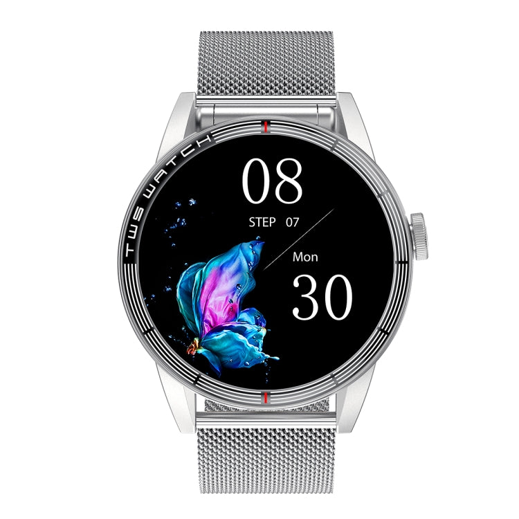 R6 1.32 inch Round Screen 2 in 1 Bluetooth Earphone Smart Watch, Support Bluetooth Call / Health Monitoring(Silver Steel Strap) -  by PMC Jewellery | Online Shopping South Africa | PMC Jewellery