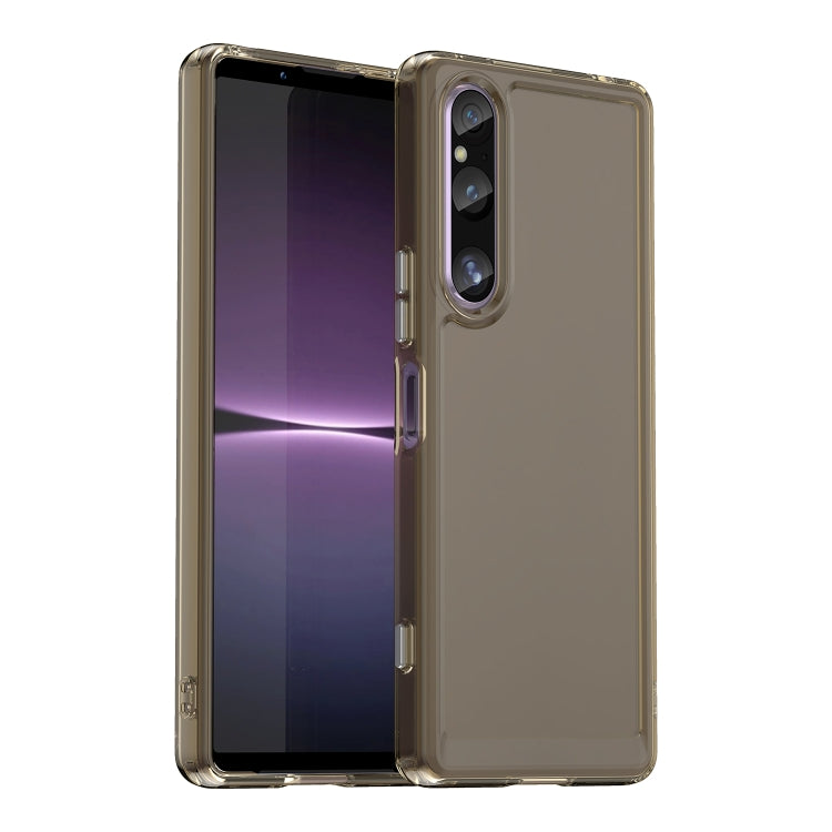 For Sony Xperia 1 V Candy Series TPU Phone Case(Transparent Grey) - Sony Cases by PMC Jewellery | Online Shopping South Africa | PMC Jewellery