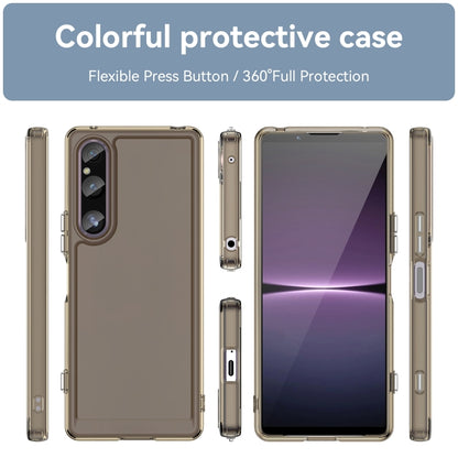 For Sony Xperia 1 V Candy Series TPU Phone Case(Transparent Grey) - Sony Cases by PMC Jewellery | Online Shopping South Africa | PMC Jewellery