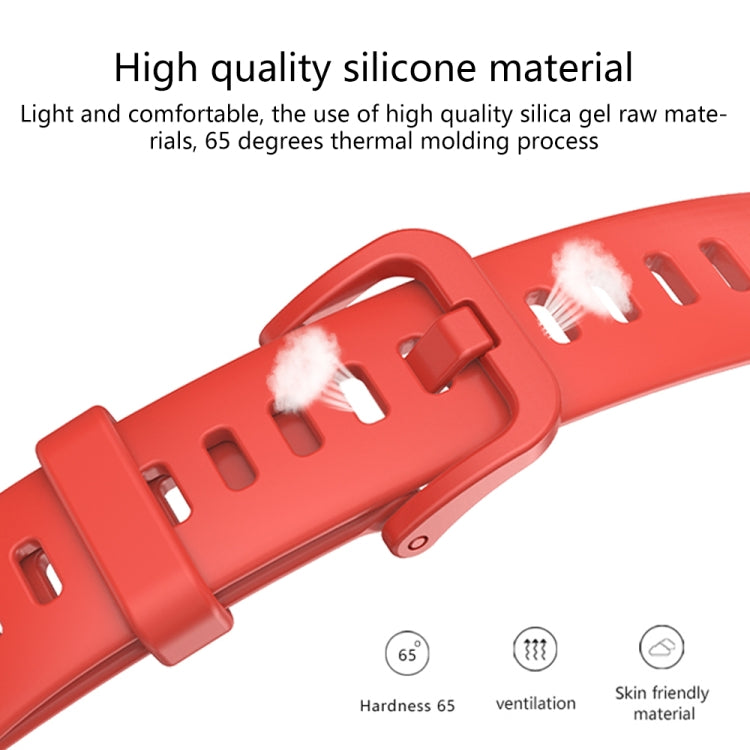 For Huawei Band 8 16mm Solid Color Silicone Replacement Watch Band(Red) - Watch Bands by PMC TechLife | Online Shopping South Africa | PMC TechLife