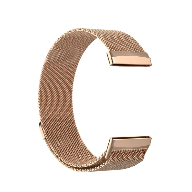 For Fitbit Versa 4 Milanese Magnetic Metal Weave Watchband, Small Size(Rose Gold) - Watch Bands by PMC Jewellery | Online Shopping South Africa | PMC Jewellery