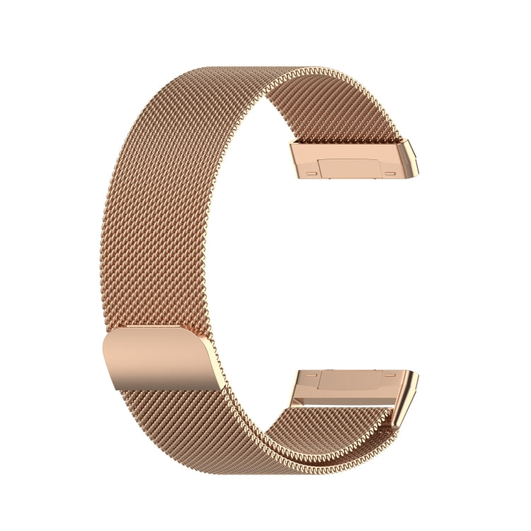 For Fitbit Versa 4 Milanese Magnetic Metal Weave Watchband, Small Size(Rose Gold) - Watch Bands by PMC Jewellery | Online Shopping South Africa | PMC Jewellery