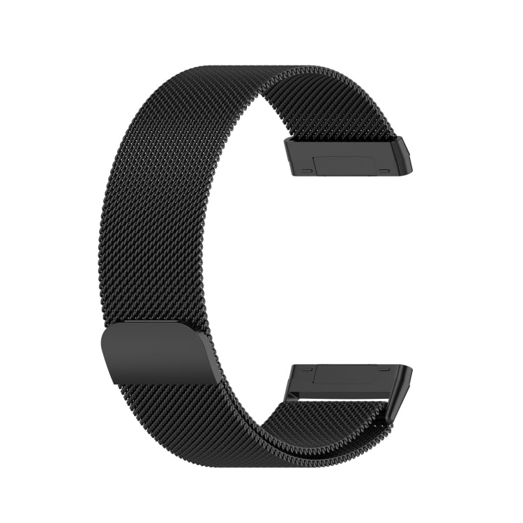 For Fitbit Versa 4 Milanese Magnetic Metal Weave Watchband, Small Size(Black) -  by PMC TechLife | Online Shopping South Africa | PMC TechLife