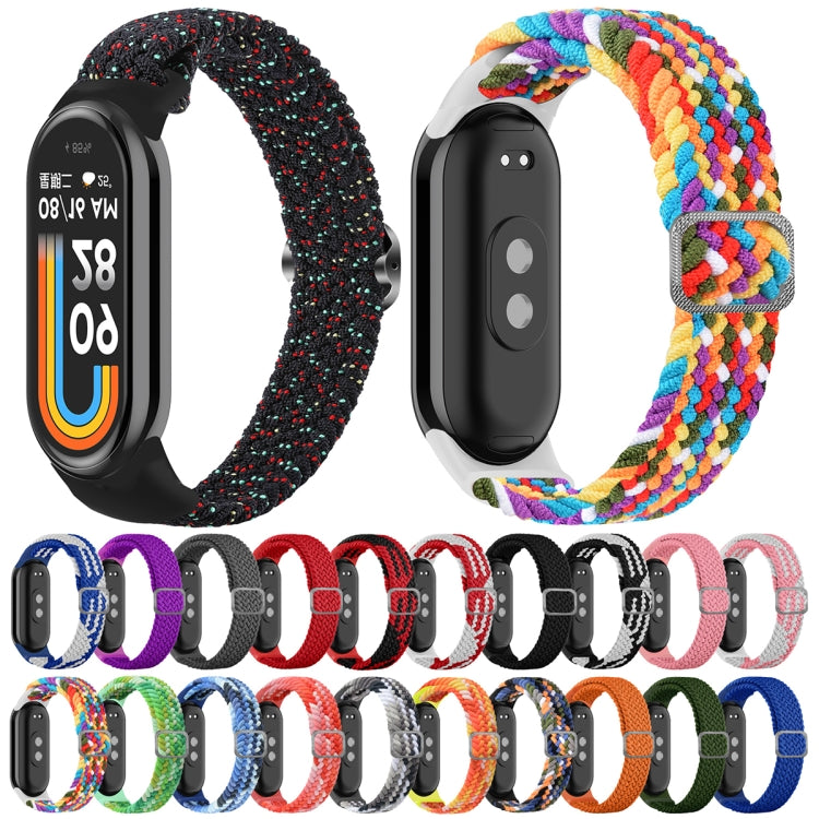 For Xiaomi Mi Band 8 Adjustable Nylon Braided Elasticity Watch Band(Colorful Green) -  by PMC TechLife | Online Shopping South Africa | PMC TechLife