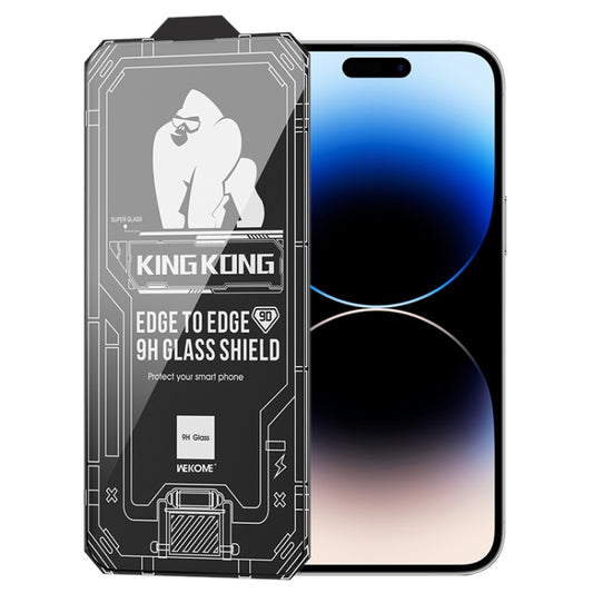 For iPhone 14 Pro WK WTP-066 King Kong Vacha 9D Curved HD Tempered Glass Film(Black) - iPhone 14 Pro Cases by WK | Online Shopping South Africa | PMC Jewellery | Buy Now Pay Later Mobicred