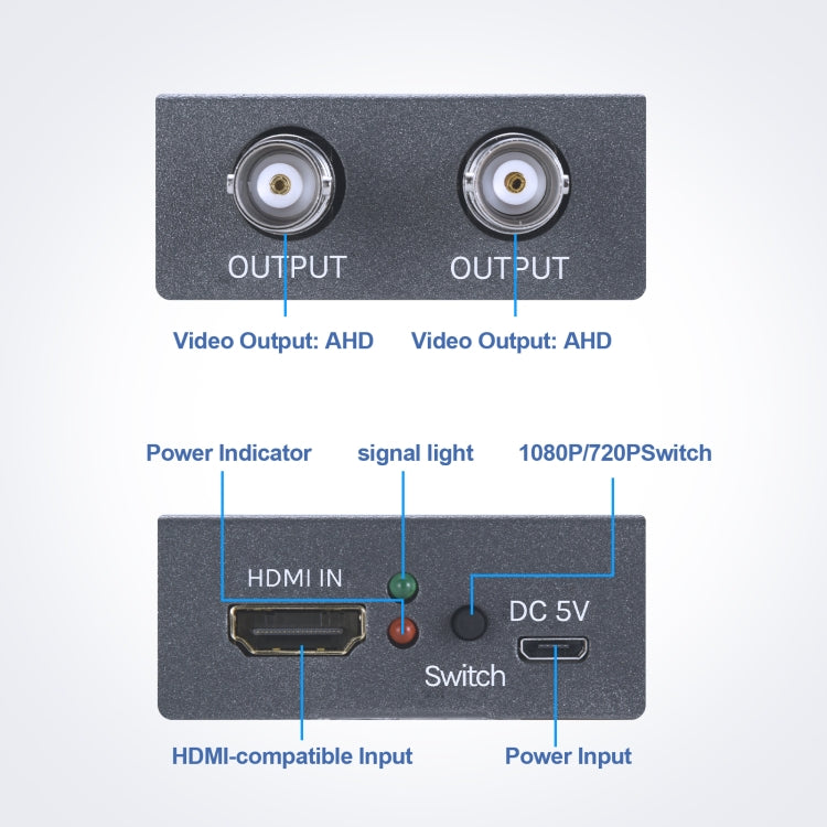 NK-C9 HDMI to AHD 1080P HD Video Converter(Grey) - Converter by PMC TechLife | Online Shopping South Africa | PMC TechLife
